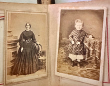Load image into Gallery viewer, Small Photo Album + 29 CDVs Ohio Illinois 1860s 1870s