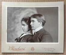 Load image into Gallery viewer, Rare Interracial Marriage Man & Wife Hillsboro Texas Cabinet Photo ID'd
