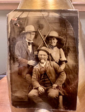 Load image into Gallery viewer, People Holding Rare Custom Rifles Smiling Woman & Men 1800s Tintype Photo