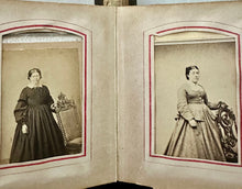 Load image into Gallery viewer, Small Photo Album + 29 CDVs Ohio Illinois 1860s 1870s