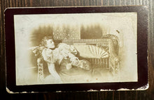 Load image into Gallery viewer, Antique Photo Sleeping Woman with Cat in Lap 1890s