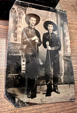 Load image into Gallery viewer, Antique Western Tintype Photo / Armed Cowboys with Rifles 1800s Guns Old West
