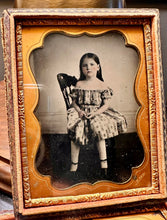 Load image into Gallery viewer, Two 1/4 Tintype Photo of Little Girl or Sisters TENNESSEE Photographer 1850s