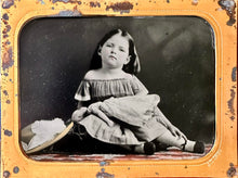 Load image into Gallery viewer, Two 1/4 Tintype Photo of Little Girl or Sisters TENNESSEE Photographer 1850s