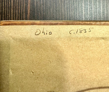 Load image into Gallery viewer, Antique Burning Hearts Hair Memorial in Frame / 1830s Ohio / Two ID'd People