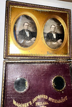 Load image into Gallery viewer, Broadbent Stereo Daguerreotype in Mascher Viewing Case 1/4 Case Philadelphia