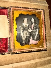 Load image into Gallery viewer, Beautiful 1/6 Daguerreotype ID’d Girls Texas Photographer? 1850s Women Friends