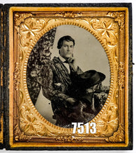 Load image into Gallery viewer, 1860s Tintype Self Portrait of Photographer in Work Coat Washington State?