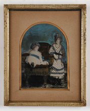 Load image into Gallery viewer, Large Antique Painted Tintype Children Unusual Creepy Effect Folk Art 1800s