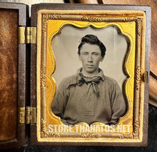 Load image into Gallery viewer, 1/9 Ambrotype Civil War Era Sailor Wearing Earrings! Union Case