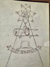 Load image into Gallery viewer, RARE CALIFORNIA POLICE OFFICER FUNERAL WREATH MOURNING ART ADVERTISEMENT 1890