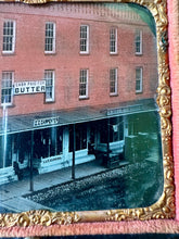 Load image into Gallery viewer, Amazing Tinted Ambrotype Photo 1850s Outdoor Street Storefront View Rare Signs