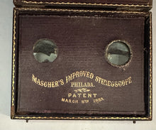 Load image into Gallery viewer, Broadbent Stereo Daguerreotype in Mascher Viewing Case 1/4 Case Philadelphia
