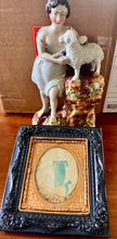 Load image into Gallery viewer, VERY RARE SET! Daguerreotype of Little Girl PLUS Original Statue Antique Photo