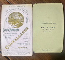 Load image into Gallery viewer, TWO Self Portrait Photographer John Cadwallader Indiana Michigan 1860s 1880s CDV