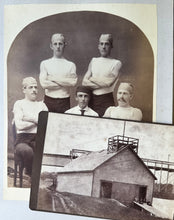 Load image into Gallery viewer, Bowdoin College Rowing Team Albumen Photo + Boathouse Cabinet Card Maine 1800s