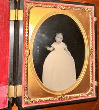 Load image into Gallery viewer, 1/4 AMBROTYPE FLOATING BABY IN CAMEO CASE SAN FRANCISCO FAMILY VANCE OR SHEW?