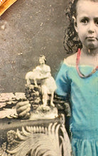 Load image into Gallery viewer, VERY RARE SET! Daguerreotype of Little Girl PLUS Original Statue Antique Photo