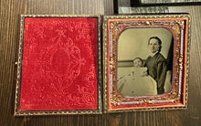 Load image into Gallery viewer, 1/6 Post Mortem Tintype - Pretty Woman Holding Baby Civil War Era - 1860s 4371