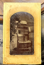 Load image into Gallery viewer, Unusual Tintype Photo Hats on Photographer Stand Antique still Life Rare 1800s
