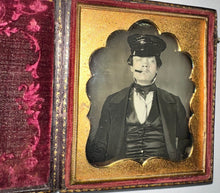 Load image into Gallery viewer, Cool Cigar Smoking Character in Slicker Hat 6th Plate Daguerreotype