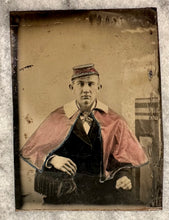 Load image into Gallery viewer, Rare Political Marcher Tintype with Flag, Torch or Ballot Box? 1860s Photo