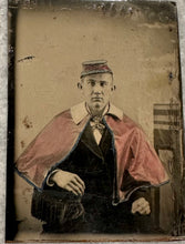 Load image into Gallery viewer, Rare Political Marcher Tintype with Flag, Torch or Ballot Box? 1860s Photo
