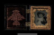 Load image into Gallery viewer, Miniature 1/16 Tintype Girl Hidden Mother Scarce Sleeping Monk Union Case Rare