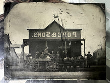 Load image into Gallery viewer, Full Plate Tintype Photo POPE & SONS Storefront Sign + Rooster Weather Vane Rare
