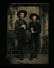 Load image into Gallery viewer, Antique Western Tintype Photo / Armed Cowboys with Rifles 1800s Guns Old West