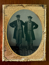 Load image into Gallery viewer, Awesome Half Plate Tintype of Brothers, 1860s / Civil Are Era Photo