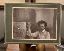 Load image into Gallery viewer, ID’d TEXAS Photographer with Large Camera Dated Cabinet Photo Occupational Rare