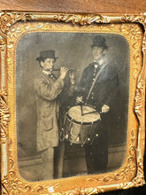 Load image into Gallery viewer, 1/6 Tintype Photo CIVIL WAR MUSICIANS Drummer & Flute Player