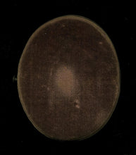 Load image into Gallery viewer, Very Rare 1/9 Photo Case Painting of Woman Behind Glass, Oval Velvet Push Button
