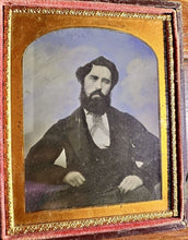 Load image into Gallery viewer, Near Half Plate Handsome ID'd Bearded Man Musician Church Organist Tinted Photo