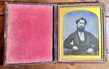 Load image into Gallery viewer, Near Half Plate Handsome ID'd Bearded Man Musician Church Organist Tinted Photo