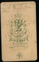 Load image into Gallery viewer, RARE CDV Taxidermy Head of Buffalo Shot by Grand Duke Alexis 1872 Photo Hunting