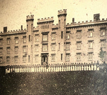 Load image into Gallery viewer, 1/4 Ambrotype Military Academy w Cadets or Soldiers Civil War Era Photo Original