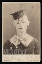 Load image into Gallery viewer, Antique Photo Super Creepy Clown 1890s Photo GEORGE L. FOX? Rare
