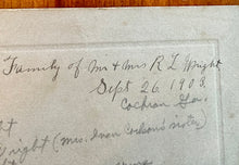 Load image into Gallery viewer, Young African American Nanny & ID'd Wright Family, Cochran, Georgia 1900s