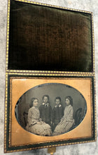 Load image into Gallery viewer, Large 3/4 PLATE Ambrotype Of Siblings Twins? In Leather Photo Case 1850s Rare