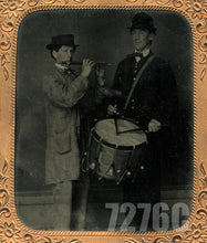 Load image into Gallery viewer, 1/6 Tintype Photo CIVIL WAR MUSICIANS Drummer & Flute Player