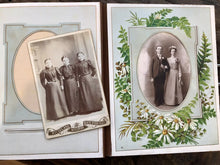 Load image into Gallery viewer, Large Antique "Fern" Album + 65 Photographs 1800s Victorian CDV Tintype Cabinet