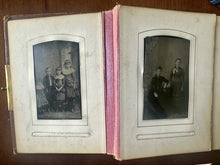 Load image into Gallery viewer, Leather Album 48 Antique Tintype Photo 1860s 1870 1880 1890s Victorian Men Women