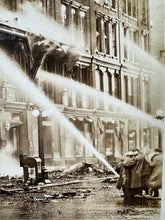 Load image into Gallery viewer, Original Firefighting Photo TAGGART BLOCK Fire Watertown New York 1919 Rare