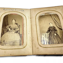 Load image into Gallery viewer, 1860s Photo Album w' Civil War Soldier Tax Stamps ID'd People CDVs