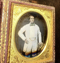 Load image into Gallery viewer, Pre Civil War Daguerreotype Man in White Suit Tinted Tie Georgia Estate 1850s