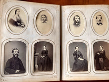 Load image into Gallery viewer, Large Leather Album with Civil War Soldiers ID'd 1860s CDV Tintype Photo