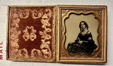 Load image into Gallery viewer, 1/6 RUBY AMBROTYPE PRETTY GIRL YOUNG WOMAN BEAUTIFUL DRESS 1850s PHOTO