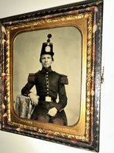 Load image into Gallery viewer, 1/6 Tinted Ambrotype Soldier in Militia Uniform New York Photo BACON Civil War
